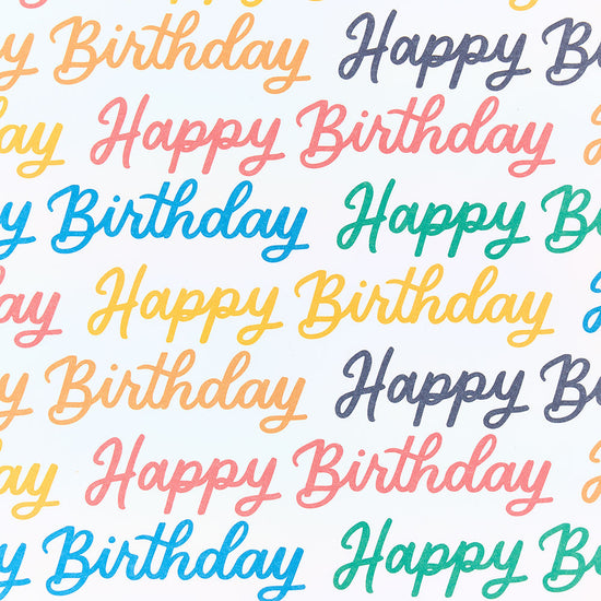 Colorful Happy Birthday Script Wrapping Paper