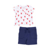 Lobster Henley Tee & Shorts Set