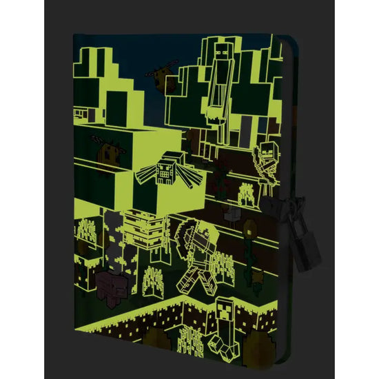 Minecraft Mobs Glow in the Dark Lock and Key Diary