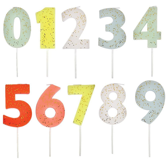 Colored Number Candles