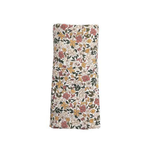 Natural Fall Floral Muslin Swaddle