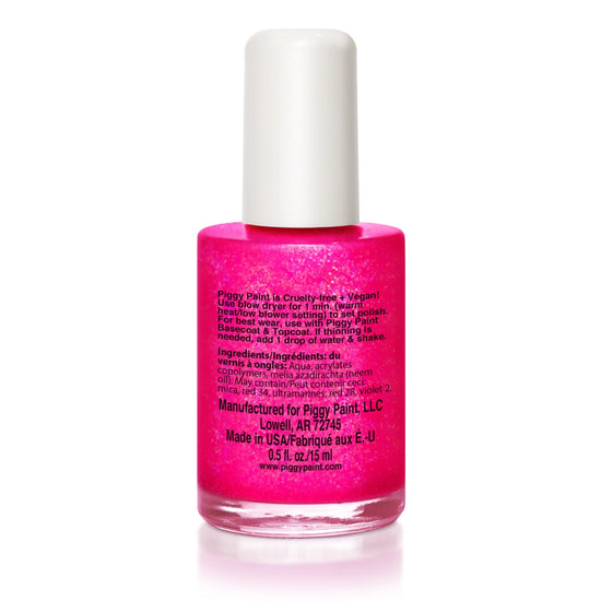 "Neon Lights" Hot Pink Glitter Nail Polish