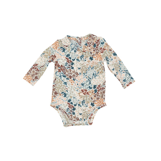 Painted Fall Floral Peter Pan Collar Bodysuit