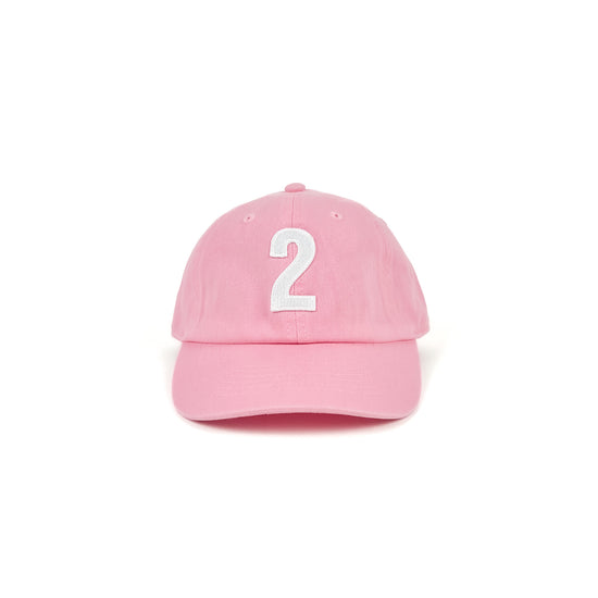 "2" Baseball Hat, Light Pink