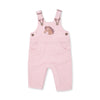 Veiled Pink Corduroy Overalls with Horse Applique