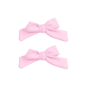 Solid Pink 2-Pack Hair Bows with Clip