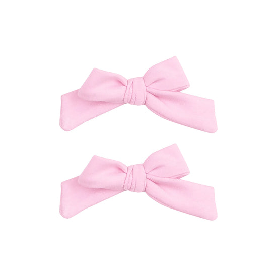 Solid Pink 2-Pack Hair Bows with Clip