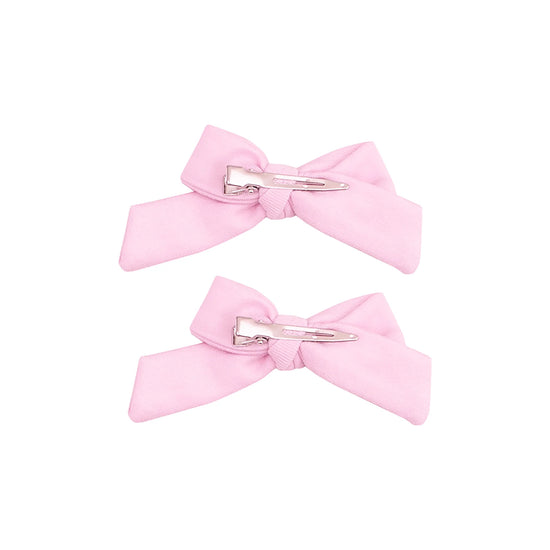 Solid Pink 2-Pack Hair Bows with Clip