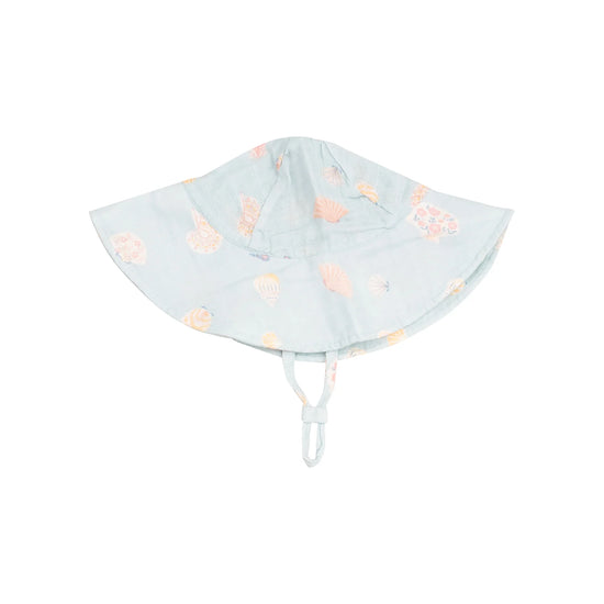 Pretty Seashells Wide Brim Muslin Hat