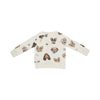 Vintage Puppy Faces Raglan Sweatshirt & Jogger Set