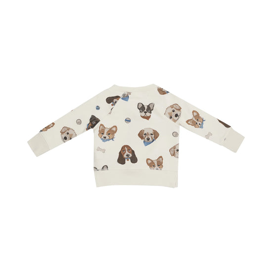 Vintage Puppy Faces Raglan Sweatshirt & Jogger Set