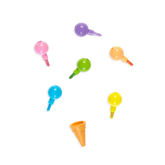 Rainbow Scoops Vanilla-Scented Stacking Erasable Crayons