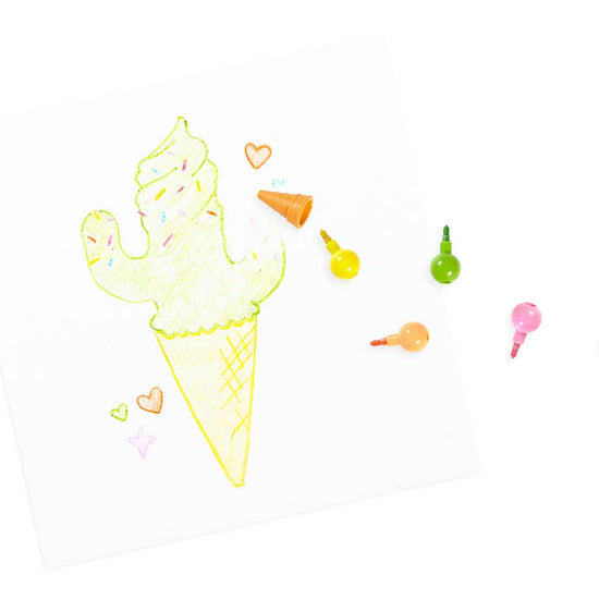 Rainbow Scoops Vanilla-Scented Stacking Erasable Crayons