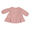 Rose Tan Grid Smocked Ruffle Dress & Rib Legging Set