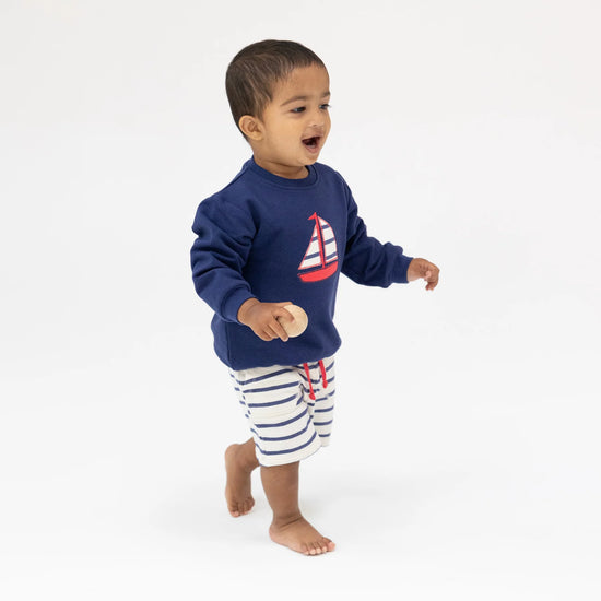 Sailboat Raglan French Terry Sweatshirt & Shorts Set