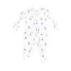 Blue Sailboats 2-Way Zipper Footie