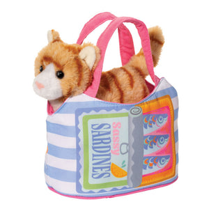 Sardine Sassy Pet Sak with Orange Striped Cat