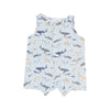 Sharks Shortie Sleeveless Muslin Romper