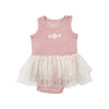 Silver Pink Rib Bodysuit Tutu Dress