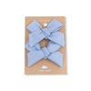 Soft Chambray Hair Bows with Clips (2 pack)