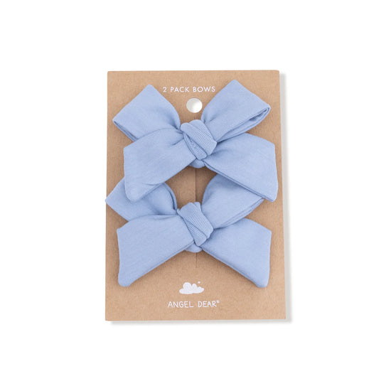 Soft Chambray Hair Bows with Clips (2 pack)