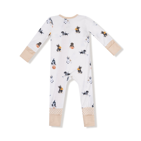 Sporty Puppies 2-Way Zip Romper