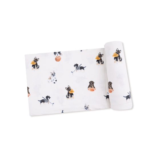 Sporty Puppies Swaddling Blanket