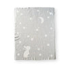 Gray Bunny, Stars & Moon Organic Cotton Blanket