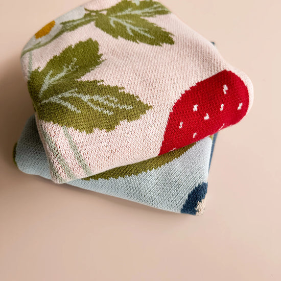 Strawberry Bunny Organic Baby Blanket