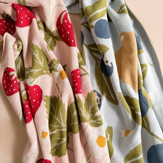 Strawberry Bunny Organic Baby Blanket