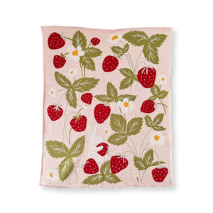 Strawberry Bunny Organic Baby Blanket