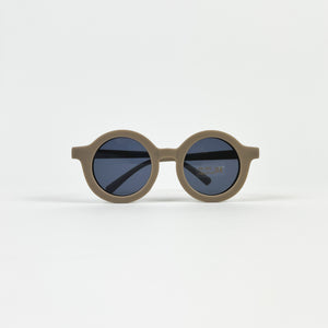 Round Sunglasses, Brown/Grey