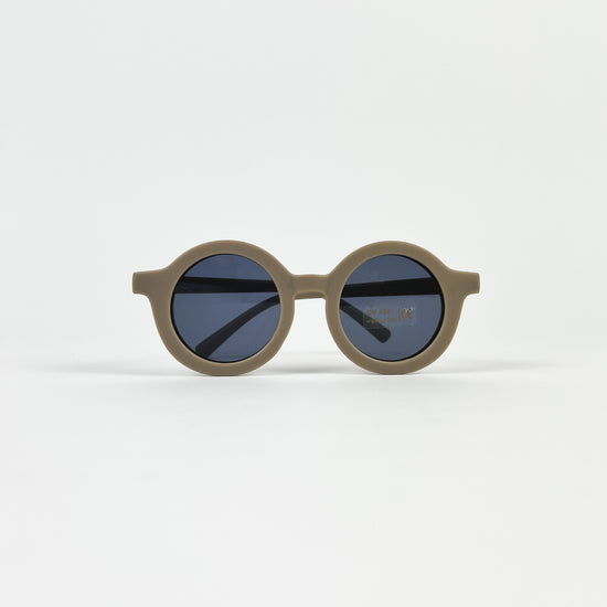 Round Sunglasses, Brown/Grey