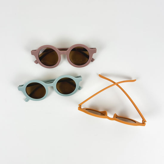 Round Sunglasses, Brown/Grey