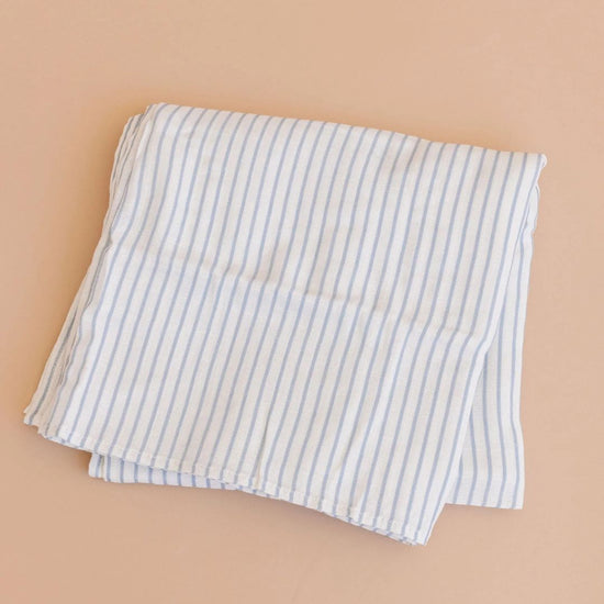 Blue Stripe Organic Muslin Swaddling Blanket