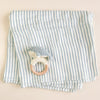 Blue Stripe Organic Muslin Swaddling Blanket