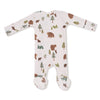 Sweet Brown Bears 2-Way Zipper Waffle-Knit Footie