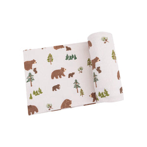 Sweet Brown Bears Swaddle Blanket