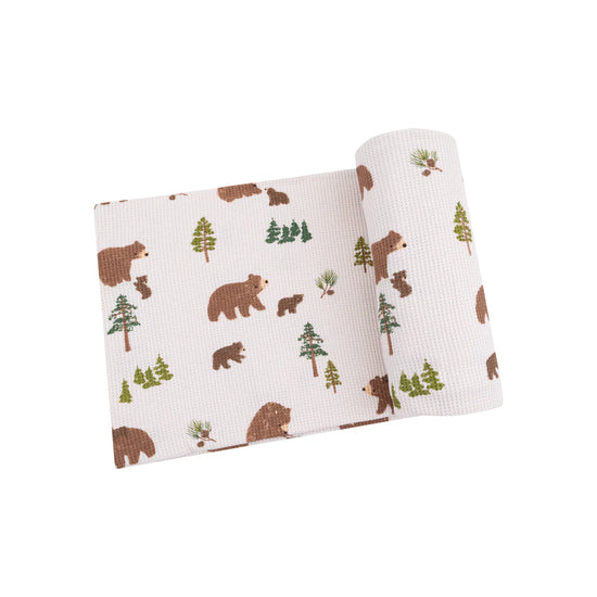 Sweet Brown Bears Swaddle Blanket