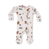 Sweet Brown Bears 2-Way Zipper Waffle-Knit Footie