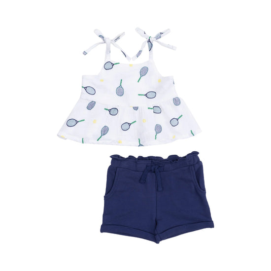 Tennis Peplum Tank + Shorts Set