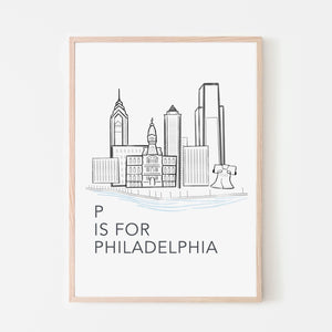 P is for Philadelphia Skyline Art Print