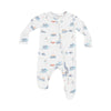Bubbly Tugboats 2-Way Zipper Footie