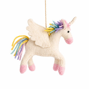 Felt Prancing Pastel Unicorn Ornament