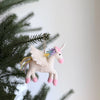 Felt Prancing Pastel Unicorn Ornament