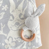 Cotton Crochet Rattle Teether Bunny, Grey
