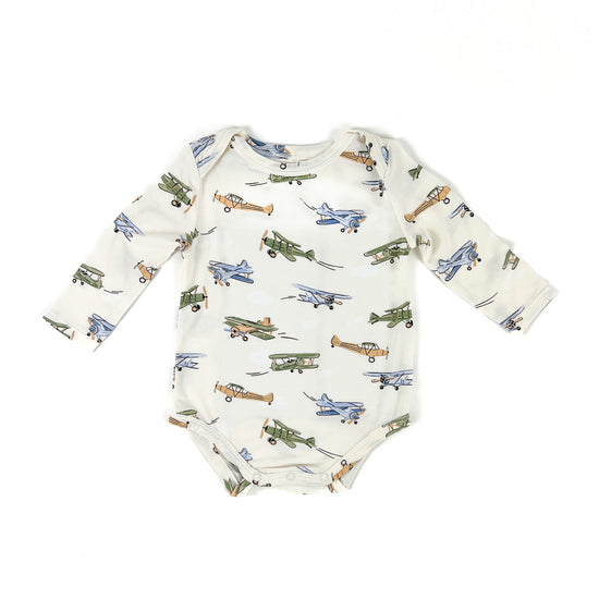 Vintage Airplanes Long-Sleeve Bodysuit