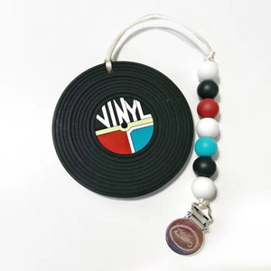 Vinyl Record Teether with Clip