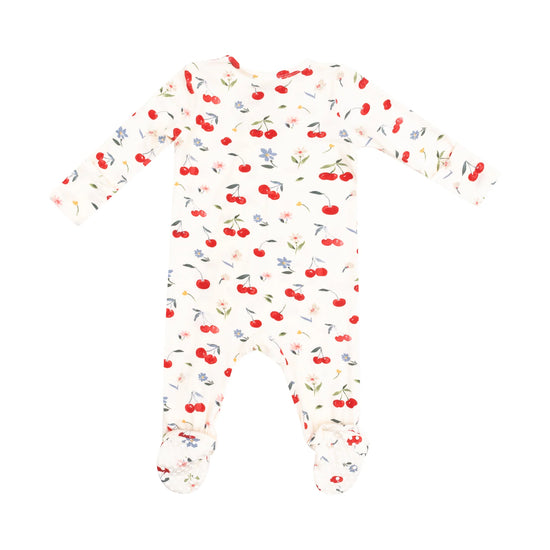 Watercolor Cherries 2-Way Zipper Footie