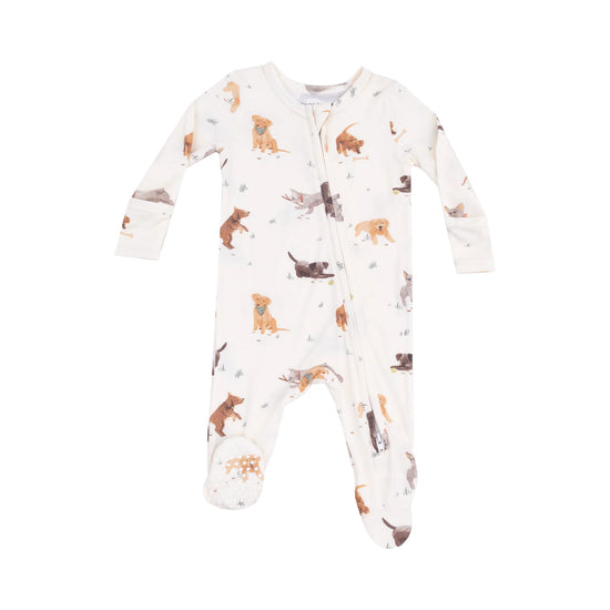 Watercolor Puppies 2-Way Zipper Footie